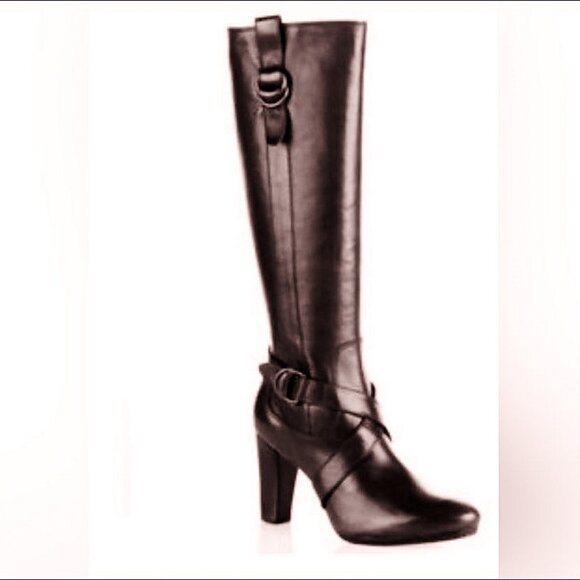 COLE HAAN - Courtney Air Tall High-Heeled Leather Boots - Brown - NIB/NEW - Picture 3 of 15